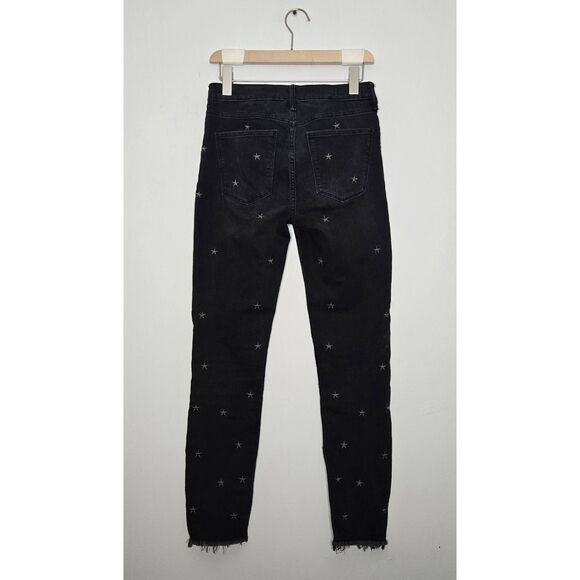 Abercrombie & Fitch Women's Ankle Jeans High Rise Size 0 Black Embroidered Stars - Picture 3 of 5